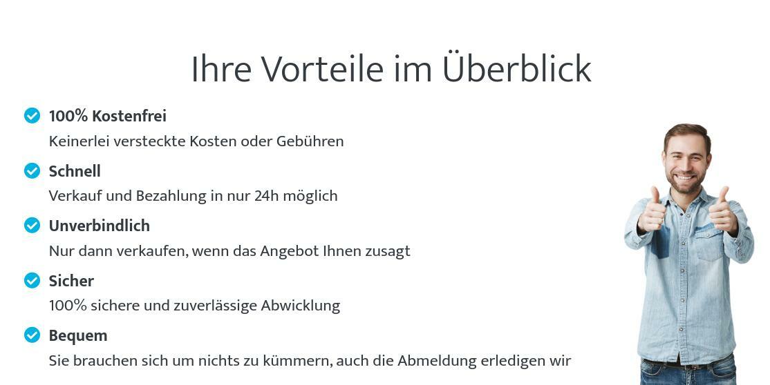 Kostenlose Fahrzeugbewertung
schnell und unkompliziert in nur wenigen Minuten